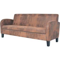 vidaXL 3-Sitzer Kunstleder Wildleder-Optik Sofa 3-Sitzer