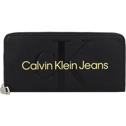 Calvin Klein Logo Zip Around Wallet BLACK