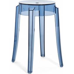 Kartell Charles Ghost Hocker 46 cm Puderblau Transparent H x Ø 46 x 27 cm Taburete