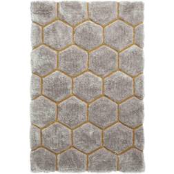 Think Rugs 150x230cm Noble Honeycomb Geometric NH30782 Grey, Yellow