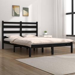 vidaXL Estructura De Cama Madera Maciza Pino Negra Doble 120x190 cm