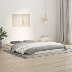 vidaXL vit 150x200 massiv furu Sängram
