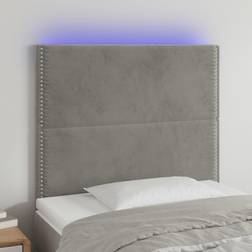 vidaXL A LED Grigio Chiaro 100x5x118/128 cm In Velluto Testiera