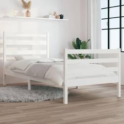 vidaXL Giroletto In Legno Massello Di Pino 90x190 cm Bianco