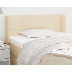 vidaXL Med Kanter 83x16x78/128 cm Stof Cremefarvet Sengegavl