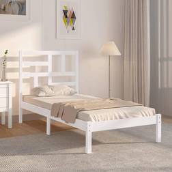 vidaXL Estructura De Cama Sin Colchón Madera Maciza Blanco 90x200 cm