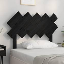 vidaXL De Cama Madera Maciza De Pino Negro 104x3x80.5 cm Cabecero