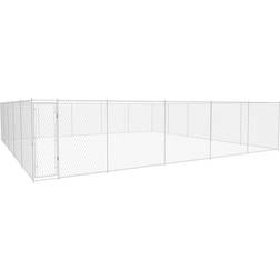 vidaXL Canile da Esterno in Acciaio Zincato 950x950x185 cm - Argento