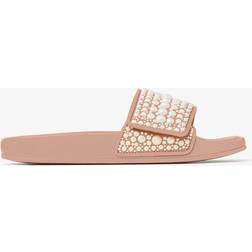 Jimmy Choo Taupe Fitz Slides V Ballet Pink IT