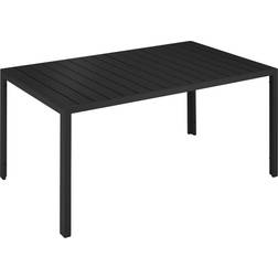 tectake Aluminium Gartentisch Bianca Höhenverstellbare 150x90x74,5 cm - Schwarz/Schwarz