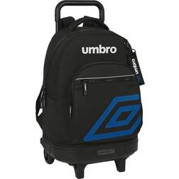 Umbro School Rucksack with Wheels Flash Black