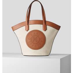 Karl Lagerfeld K/TULIP MD TOTE CANVAS women's Shoulder Bag in Beige