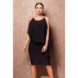 Roman Diamante Trim Chiffon Overlay Dress