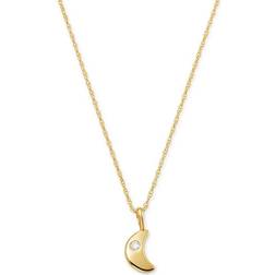 Bloomingdale's Moon Pendant Necklace - Gold/Diamond