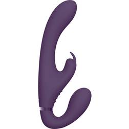 Shots VIVE Suki Vibrating Strapless Strap-on Rabbit Purple