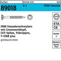 Spax Fassadenschraube rostfrei Stück, Teilgewinde, CUT-Spitze, 25170004504521 200Stk.