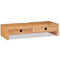 Relaxdays Supporto per Monitor Rialzo per pc con 2 Tiretti e Scomparti 12 x 56 x 27 cm