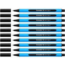Schneider Electric Slider Edge Kugelschreiber, Schreibstift für außergewöhnlich weiches und gleitendes Schreiben, 1 Packung = 10 Stück, F, schwarz