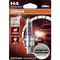 Osram 64193PR1-01B GLL H4 RAYSTAR ADVANCED 150% dessa strålkastarlampor lyser upp till 150% ljus, 12 volt 60/55 watt