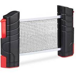 Relaxdays Red Ping Pong Extensible Para Mesas Con Tablero De Hasta 5 cm Negro Y Rojo