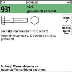 Lemvigh-Müller 16X75 FZB stålbolt DIN 931 10.9