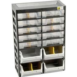 Allit 458140 Storage bin VarioPlus Basic D 21 (W x H x D) 305 x 435 x 170 mm Black, Grey, Yellow 1 pc(s)