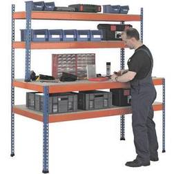 Schulte Werkbank blau, orange 153,6 x 77,3 x 198,1 cm