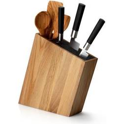 Continenta Ceppo Coltelli Inclinato Con Portautensili In Legno Di Quercia 31 x 8 x 24,5 cm