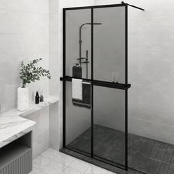 vidaXL Paroi De Douche Avec étagère Noir 118 x 190 cm Verre ESG&Aluminium