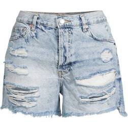 Free People Maggie Mid-Rise Shorts - Light Stone