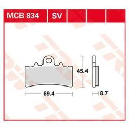 TRW Lucas Bremsbeläge Sintermetall Street MCB834SV 69,4x45,4