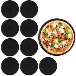 Relaxdays Pizza Tray Round Pan 32 cm 10 Pieces Baking Stone
