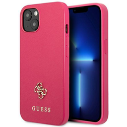 Guess GUHCP13SPS4MF Hülle für iPhone 13 Mini 5,4" rosa/pink hardcase Saffiano 4G Small Metal Logo