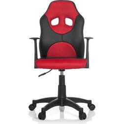 hjh OFFICE KID GAME AL Chaise pivotante pour des enfants Noir Rouge