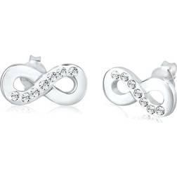 Elli dam 925 sterlingsilver kristaller oändlighetörhängen Silver,Vitt