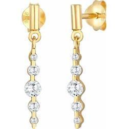 Elli Orecchini Glamour classico con pietre di zircone in argento sterling 925 pieces female