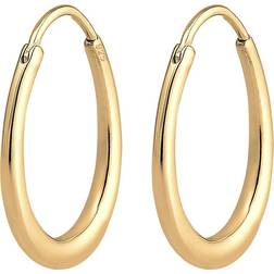 Elli Örhängen damer örhängen kreol hänge geo basic trend oval cool 925 sterlingsilver, Sterlingsilver, Utan