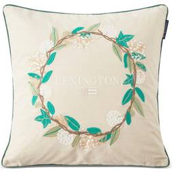 Lexington Wreath Logo Pudebetræk Grøn, Beige (50x50cm)