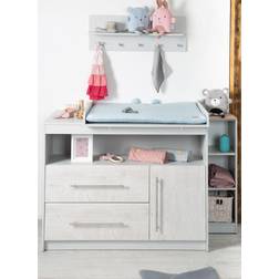 Roba Commode à langer Maren 2 Gris clair Blanc Hauteur 90,5cm