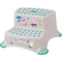 Keeeper Peppa Pig Tabouret rehausseur 2 niveaux pour enfants de 3 à 14 ans environ, fonction antidérapante, blanc