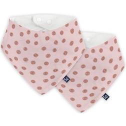 Alvi Bufanda triángulo 2-pack Curly Dots rosa