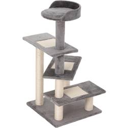 Pawhut Kletterbaum 5 Ebenen beige, LxBxH Katzenbaum Kratztonne Katzenhaus Kratzbaum