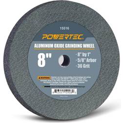 Powertec 15516 Aluminiumoxid-Schleifscheibe, 20,3 x 2,5 cm, 1,6 cm Dorn (5/8 Zoll) Körnung 36