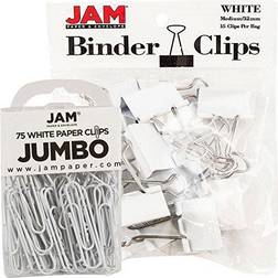 Jam Paper & Envelope Office Desk Supplies White 2/Pack 1 Jumbo Clips & 1 Medium Binder Clips