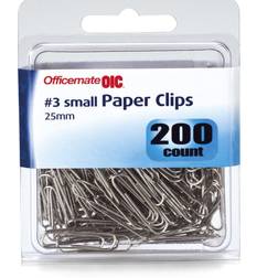 Officemate Small #3 Paper Clips Silver 200