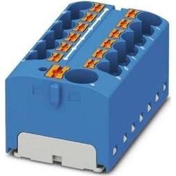 Phoenix Contact PTFIX 10/12X4 BU Verteilerblock, 450 V, 32 A, Anzahl der Anschlüsse 13, Querschnitt 0,2 mm² 6 mm² AWG 24 10, Breite 46,3 mm, Höhe 21,7 mm, Blau, 8 Stüc, 8 Stück