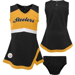 Outerstuff Girls Toddler Black/Gold Pittsburgh Steelers Cheer Captain Jumper Dress