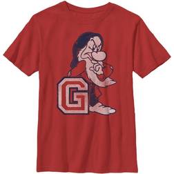 Disney Boy's Snow White and the Seven Dwarves Grumpy Child T-Shirt Red