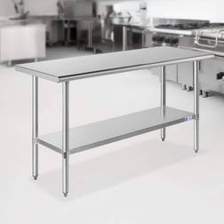 GRIDMANN 60 24 Inch Stainless Steel Table w/ Undershelf NSF Commercial Kitchen Work & Prep