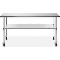 GRIDMANN 72 30 Inch Stainless Steel Table w/ 4 Casters NSF Commercial Kitchen Work & Prep